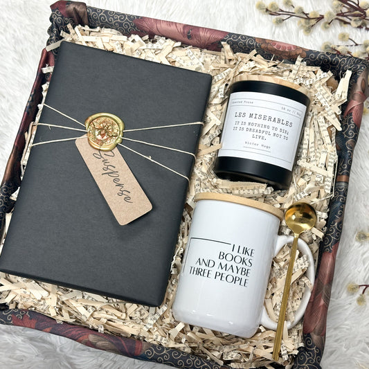 Gift Box- Book, Funny Mug, and Candle