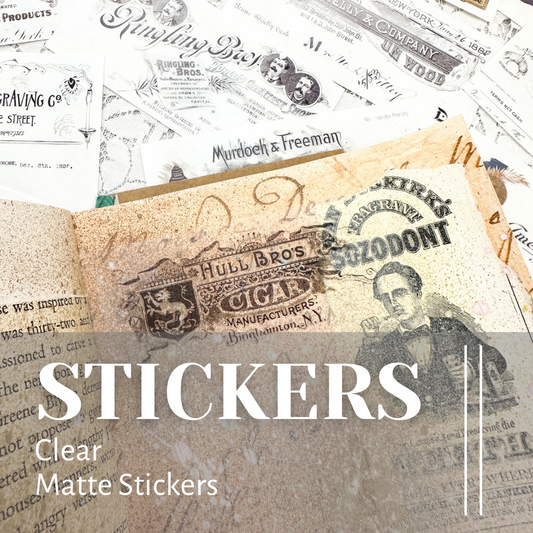 Clear Matte Stickers of Vintage Letterheads