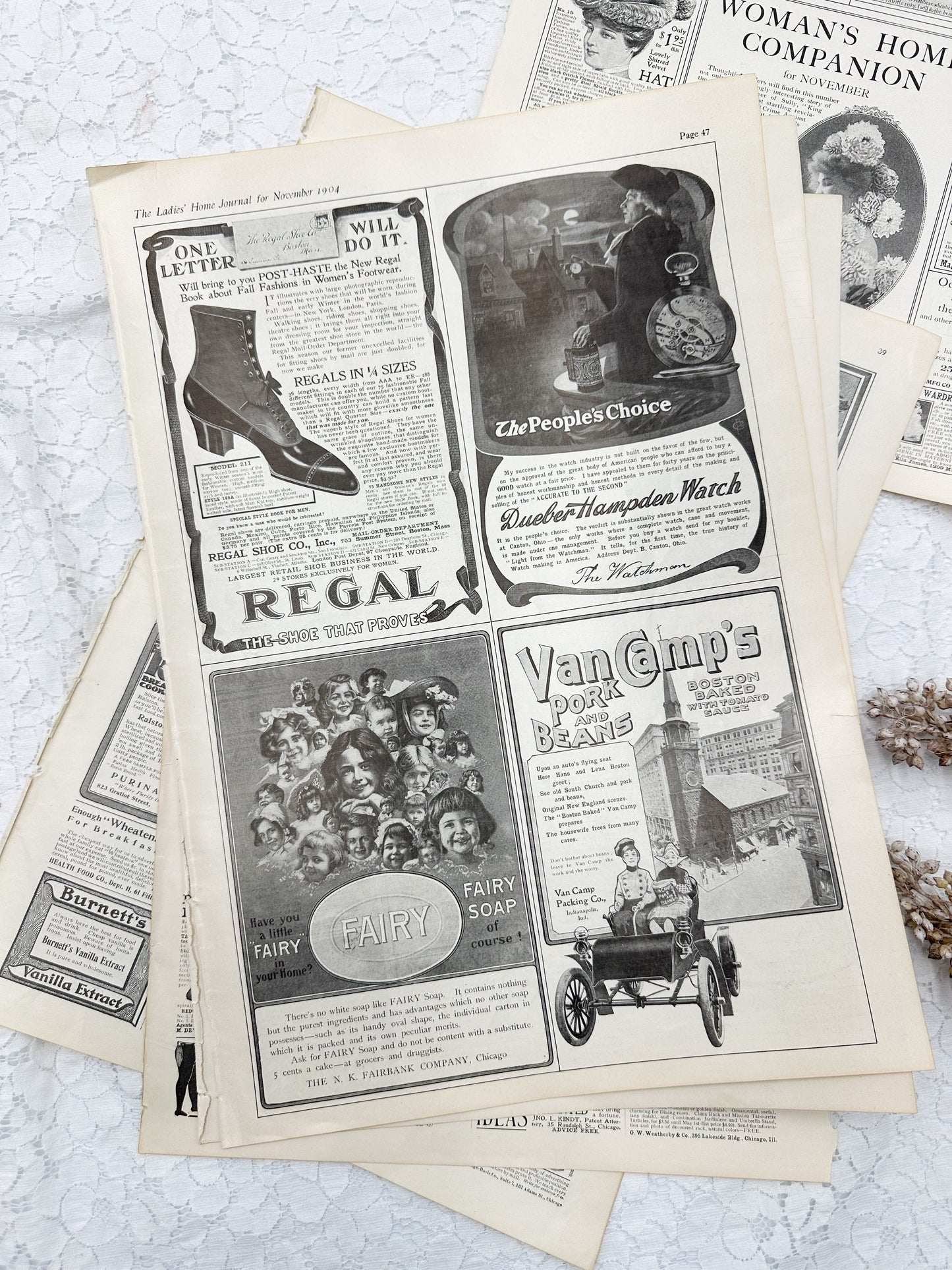 Vintage Magazine Page Set