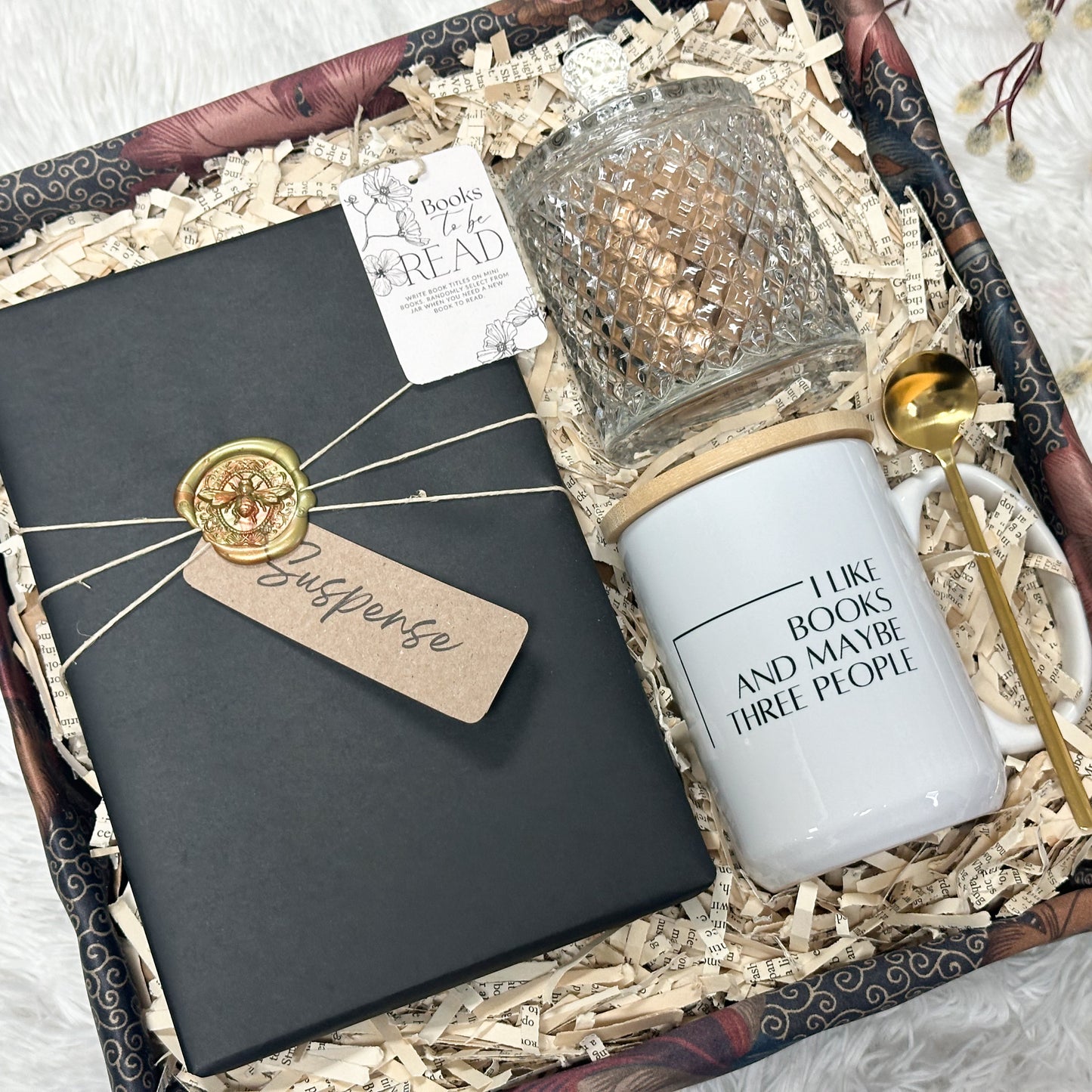 Gift Box- Book, Funny Mug, and To Be Read Jar