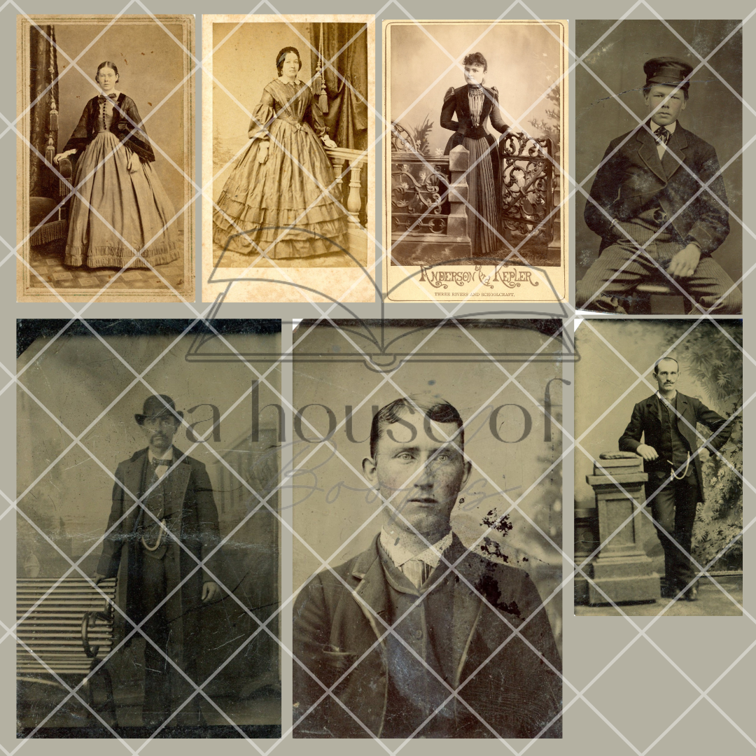 Vintage Photographs and Backings- Digital Download