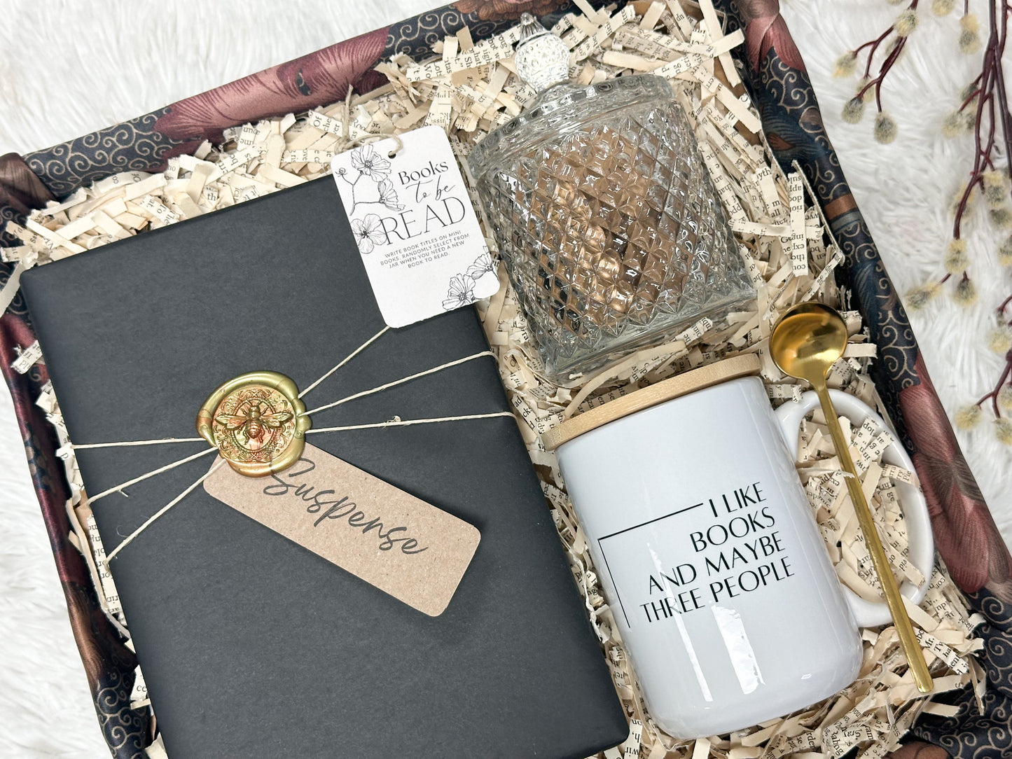 Gift Box- Book, Funny Mug, and To Be Read Jar