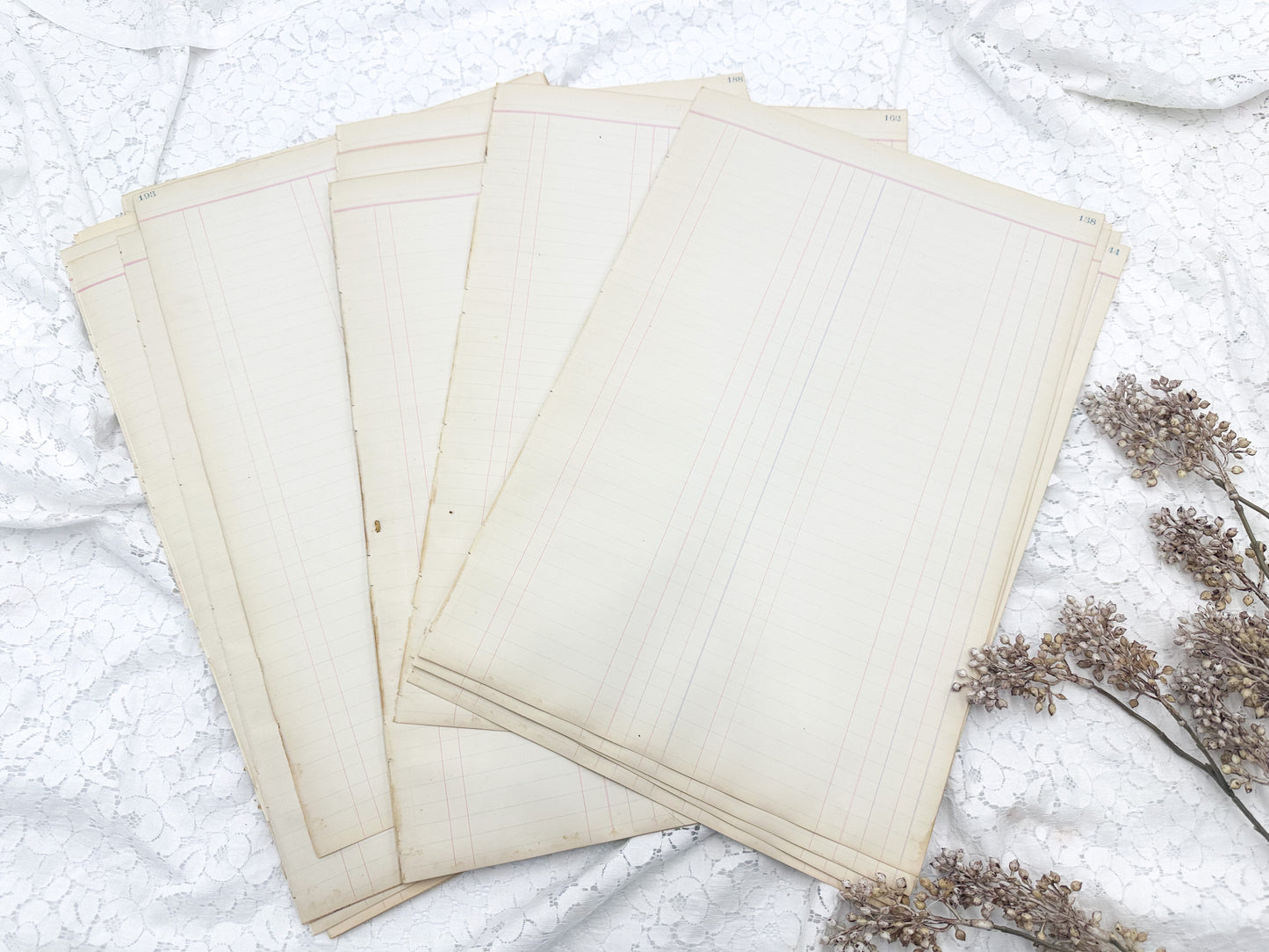 Vintage Ledger Page Pack (Set of 5)