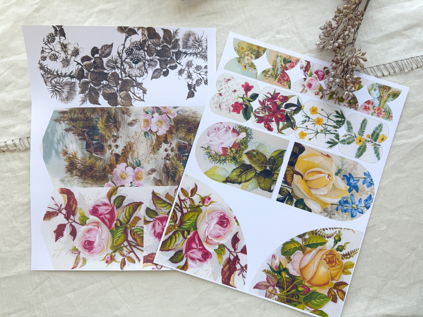 Junk Journal Page Pack- Floral