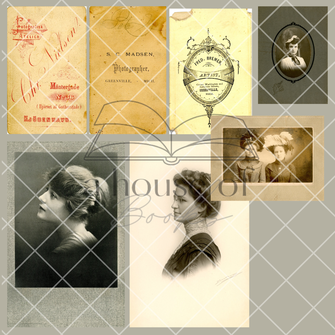 Vintage Photographs and Backings- Digital Download