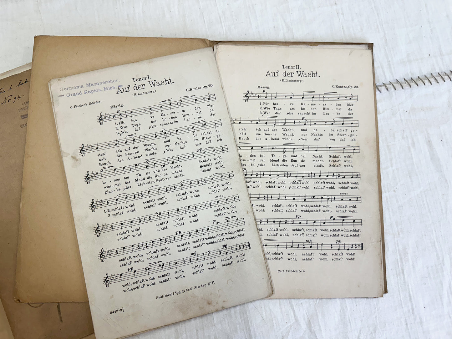 Vintage Music Folders and Sheet Music (Set of 4)