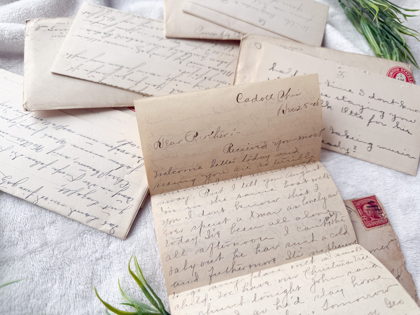 Vintage Letters and Envelope Set (Early 1920's)