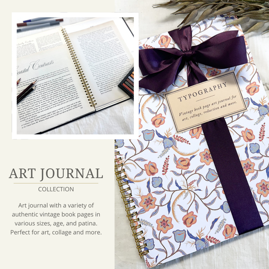 Typography Art Journal- 9x12 Journal Interchangeable Collection