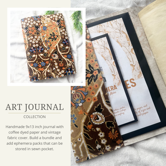 Handmade Journal- 9x13 with Coffee Dyed Paper