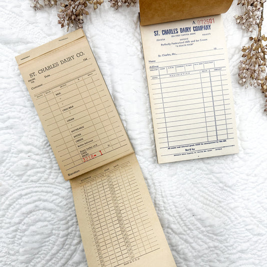 Vintage Dairy Receipt Books (1940’s)