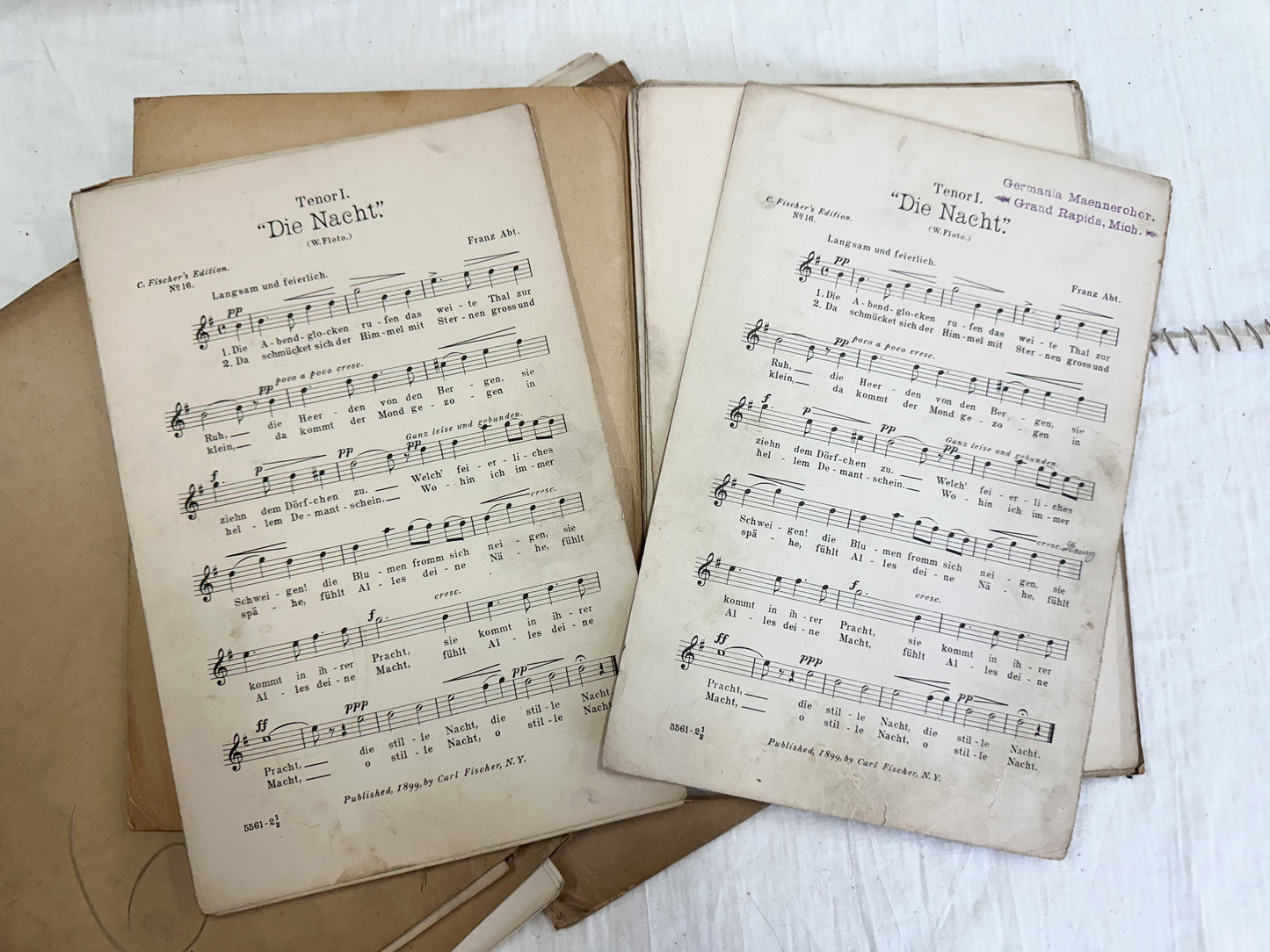 Vintage Music Folders and Sheet Music (Set of 4)