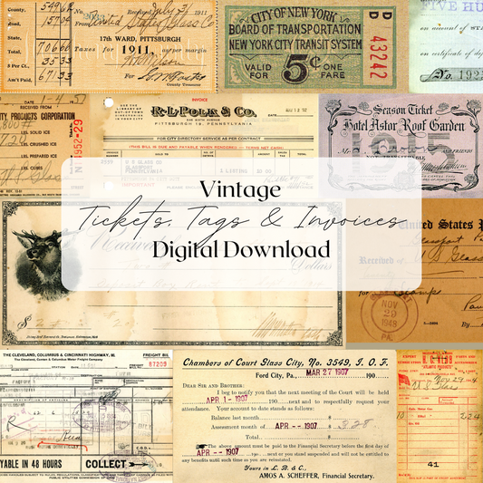 Tickets, Tags, and Invoices- Digital Download