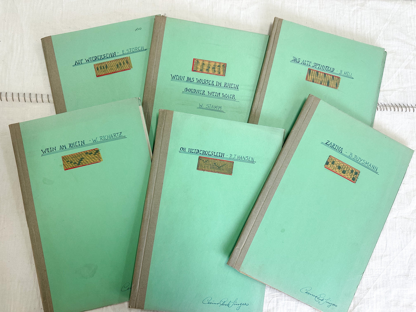 Vintage Choir Folders and Music (Set of 6)