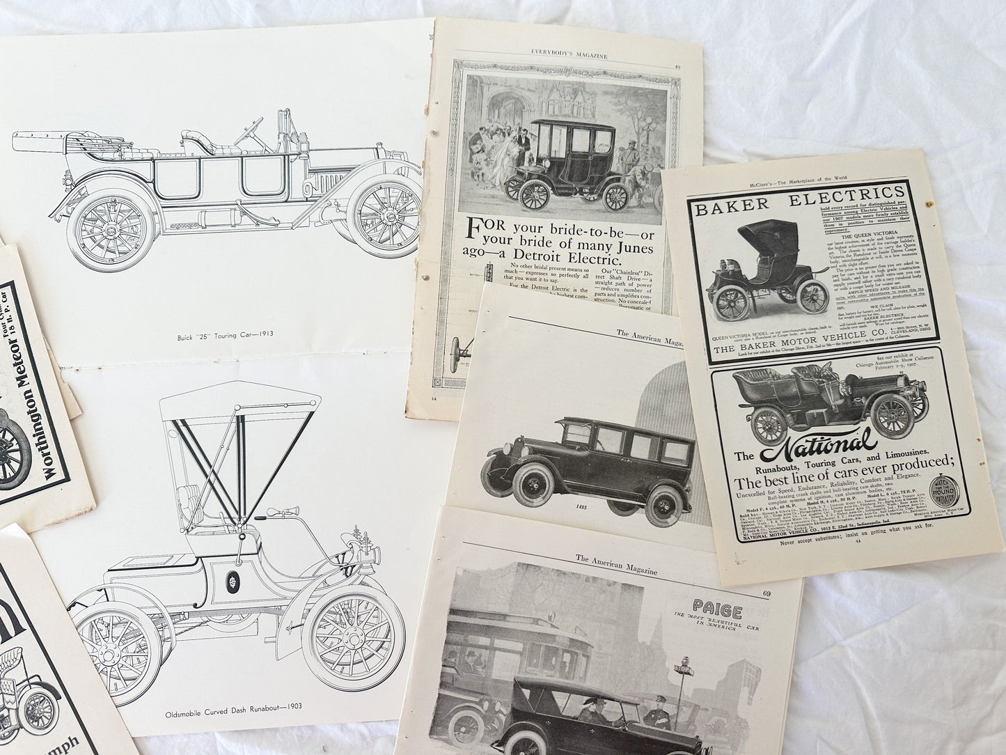 Vintage Auto Ads and Ephemera Set