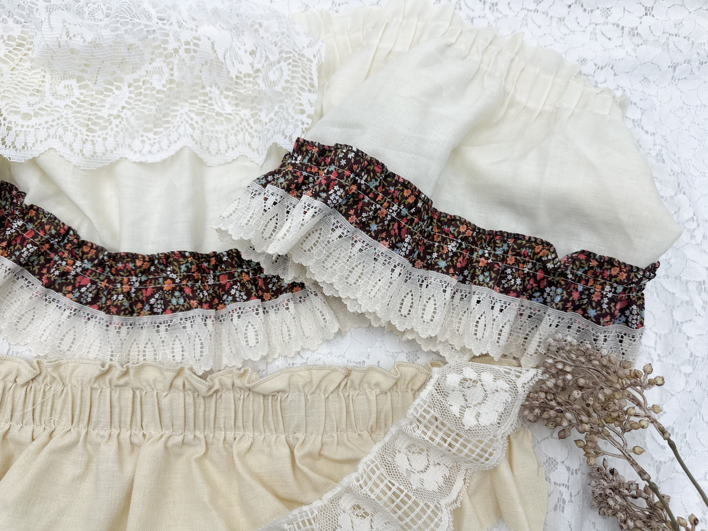 Vintage Ruffle and Lace Set