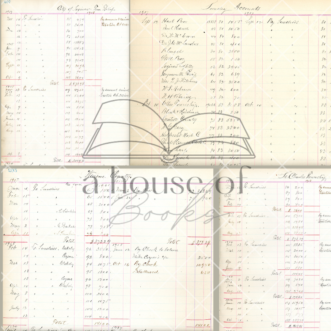 VIntage Ledger Pages- Digital Downloads