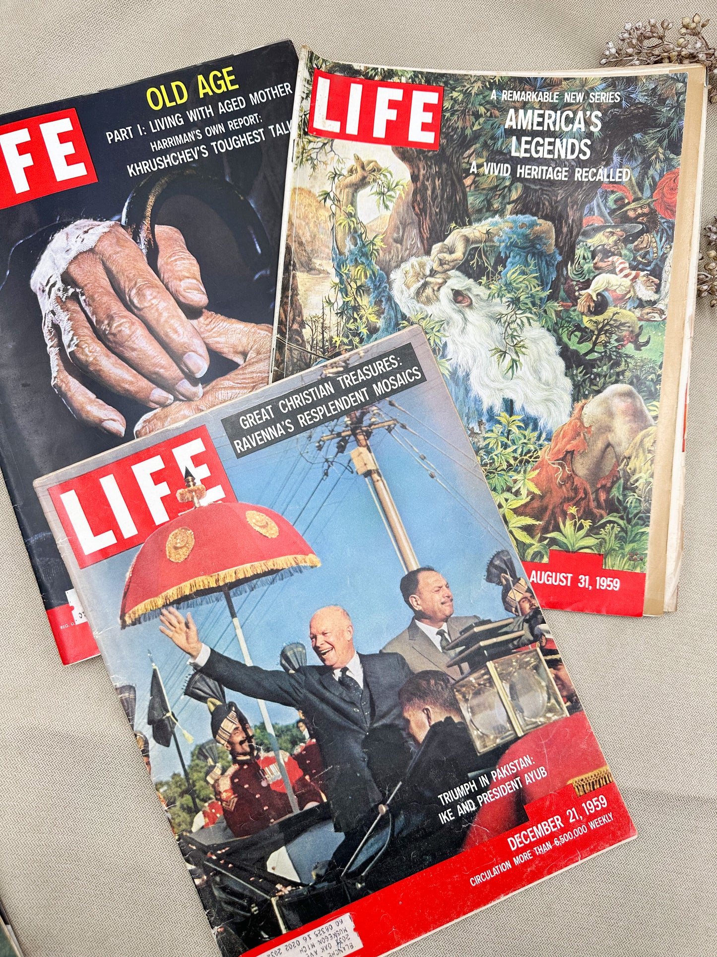 Set of Three Life Magazines