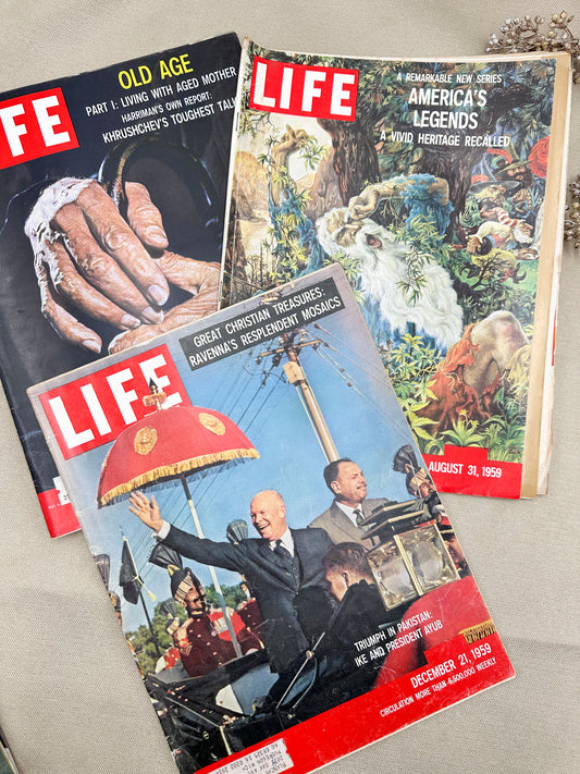 Set of Three Life Magazines