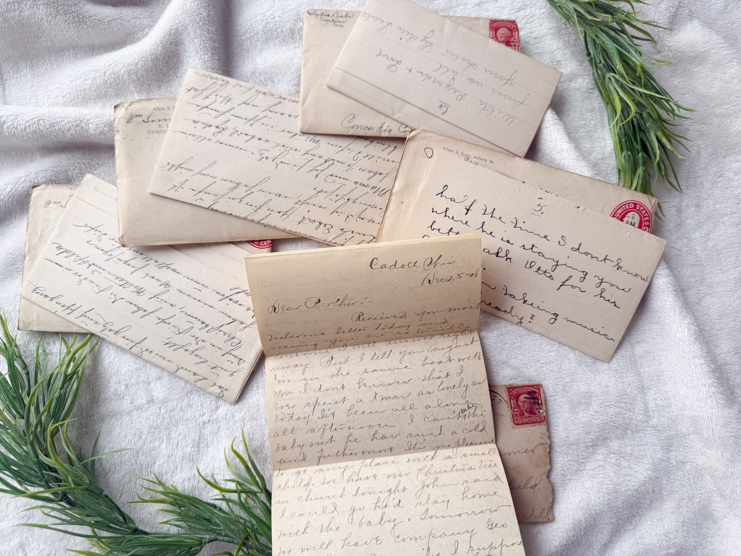 Vintage Letters and Envelope Set (Early 1920's)