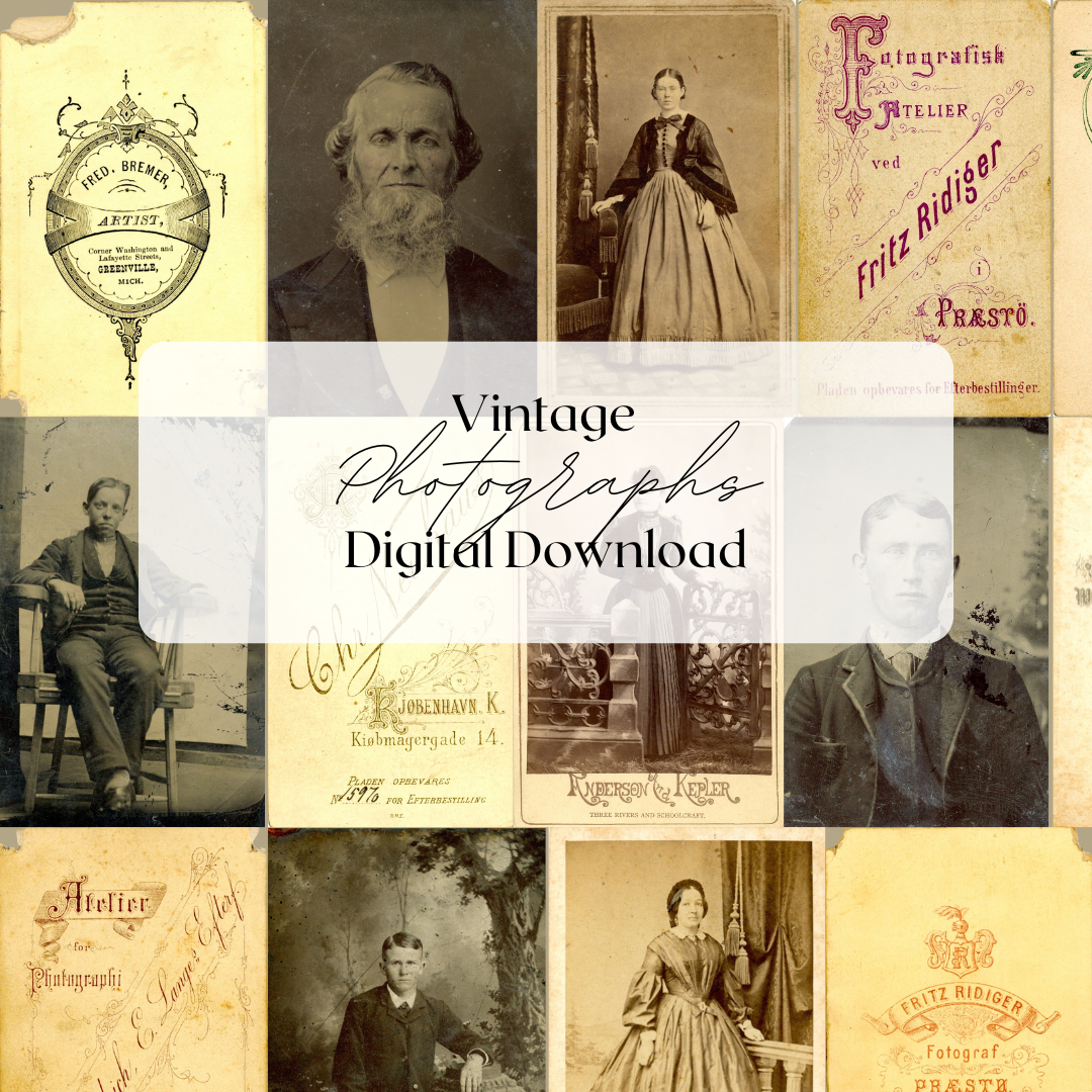 Vintage Photographs and Backings- Digital Download