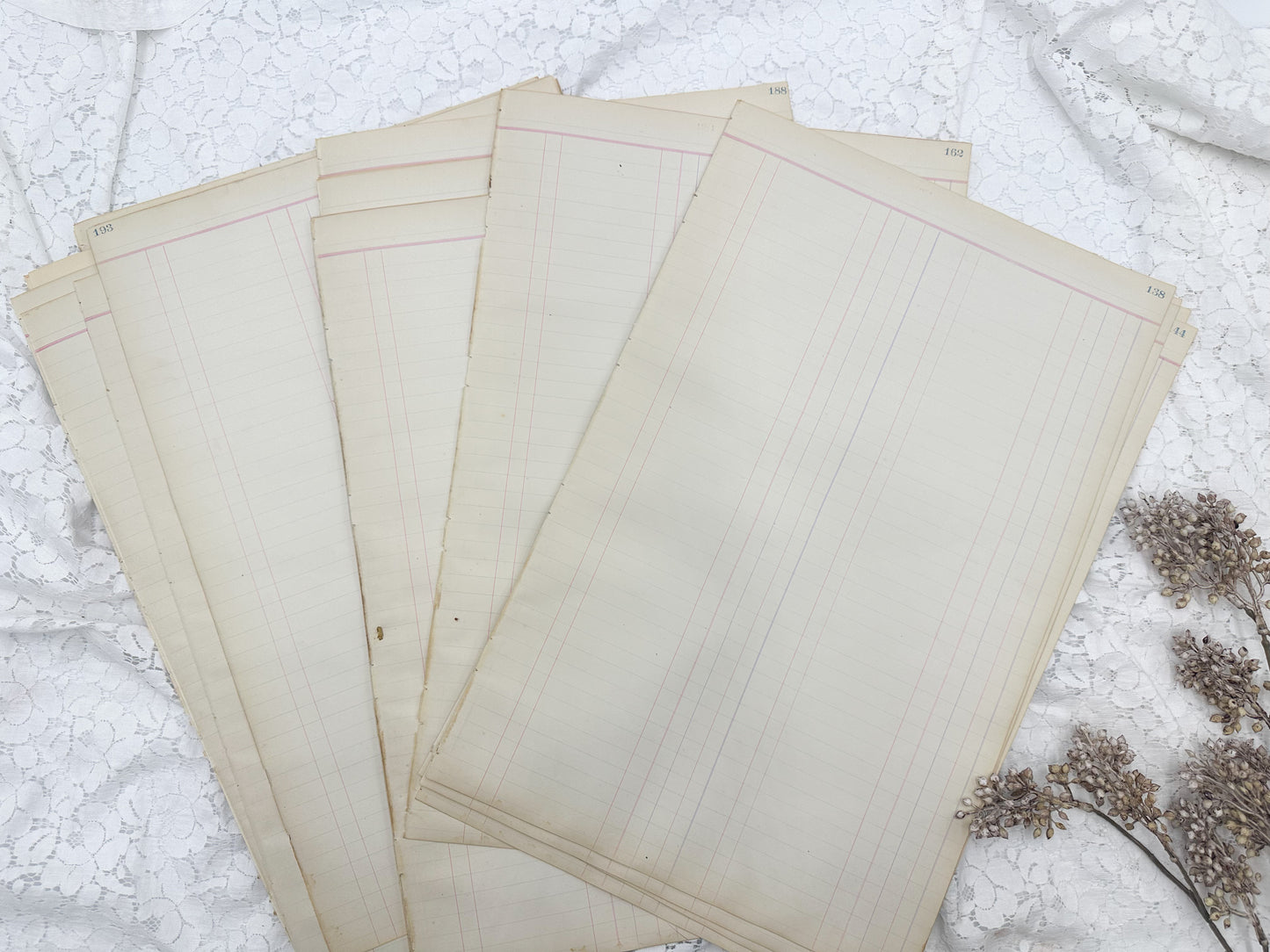 Vintage Ledger Page Pack (Set of 5)