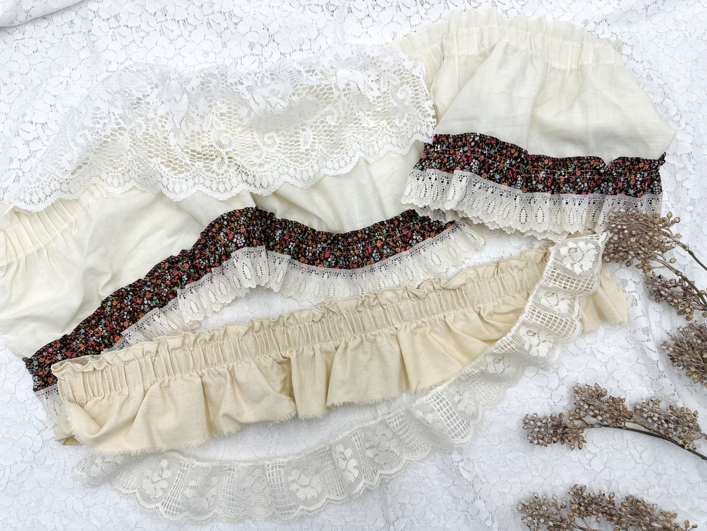 Vintage Ruffle and Lace Set