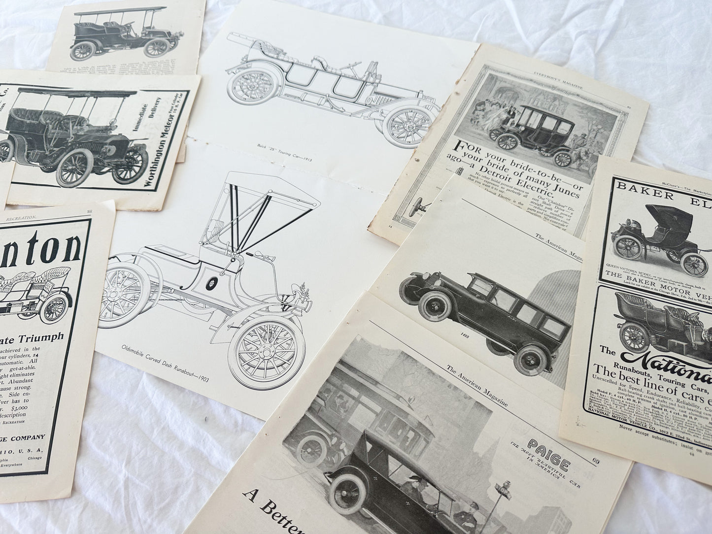 Vintage Auto Ads and Ephemera Set