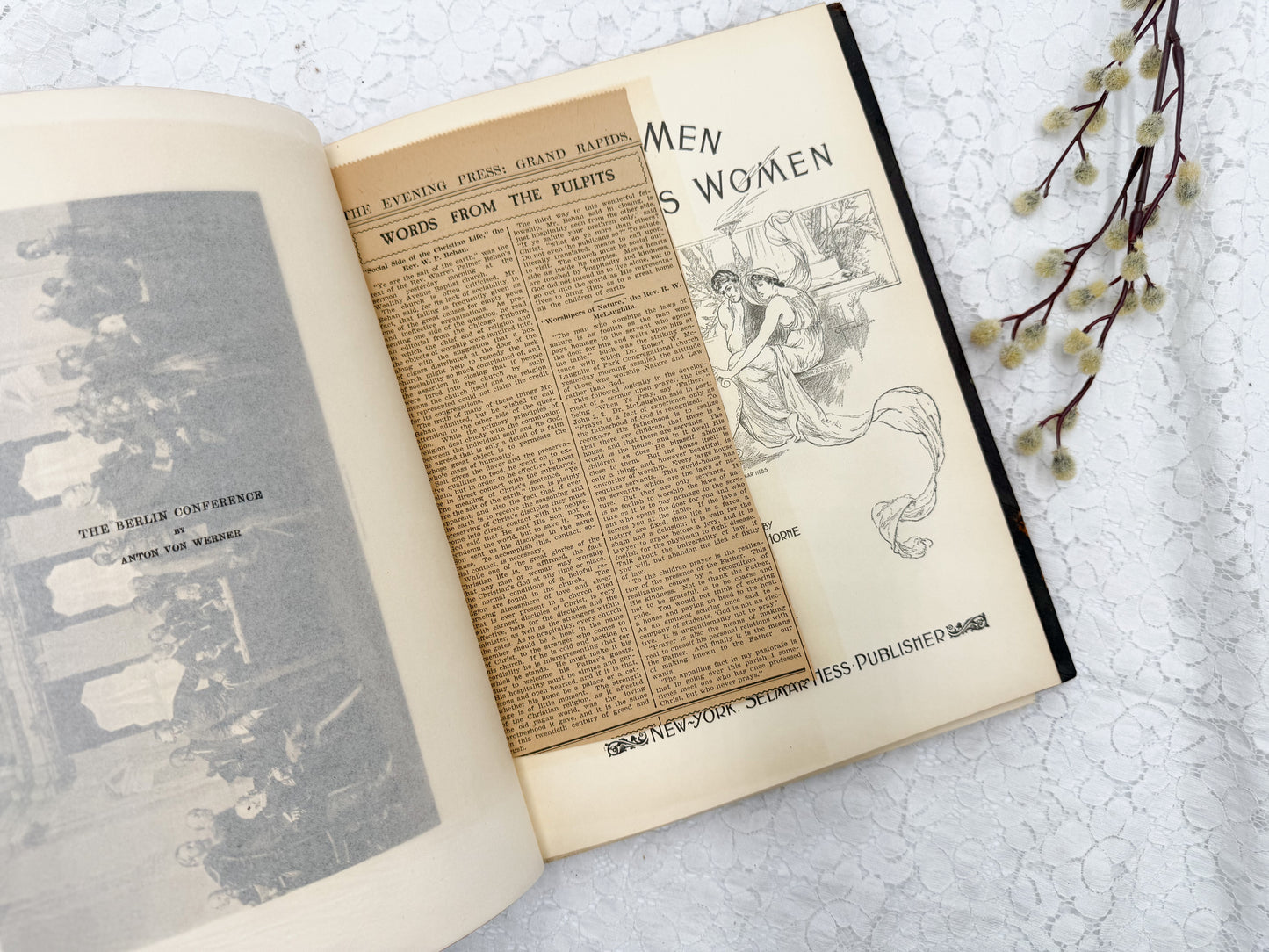 Vintage Books with Illustrations and Portraits