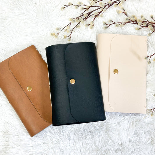 Faux Leather Journal with Sewn Paper