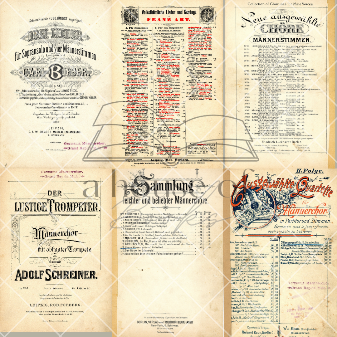 German Music Face Sheets- Digital Downloads