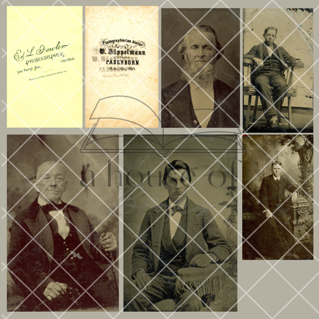 Vintage Photographs and Backings- Digital Download