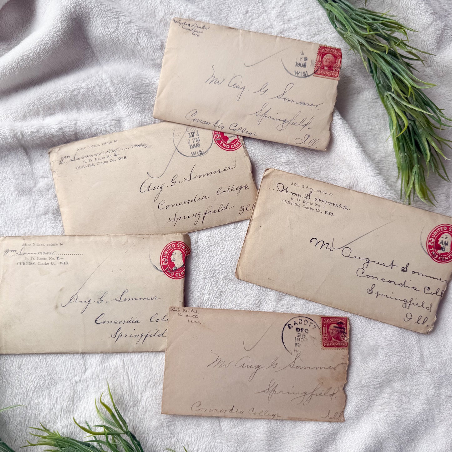 Vintage Letters and Envelope Set (Early 1920's)