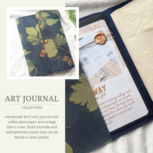 Handmade Journal- 9x13 with Coffee Dyed Paper