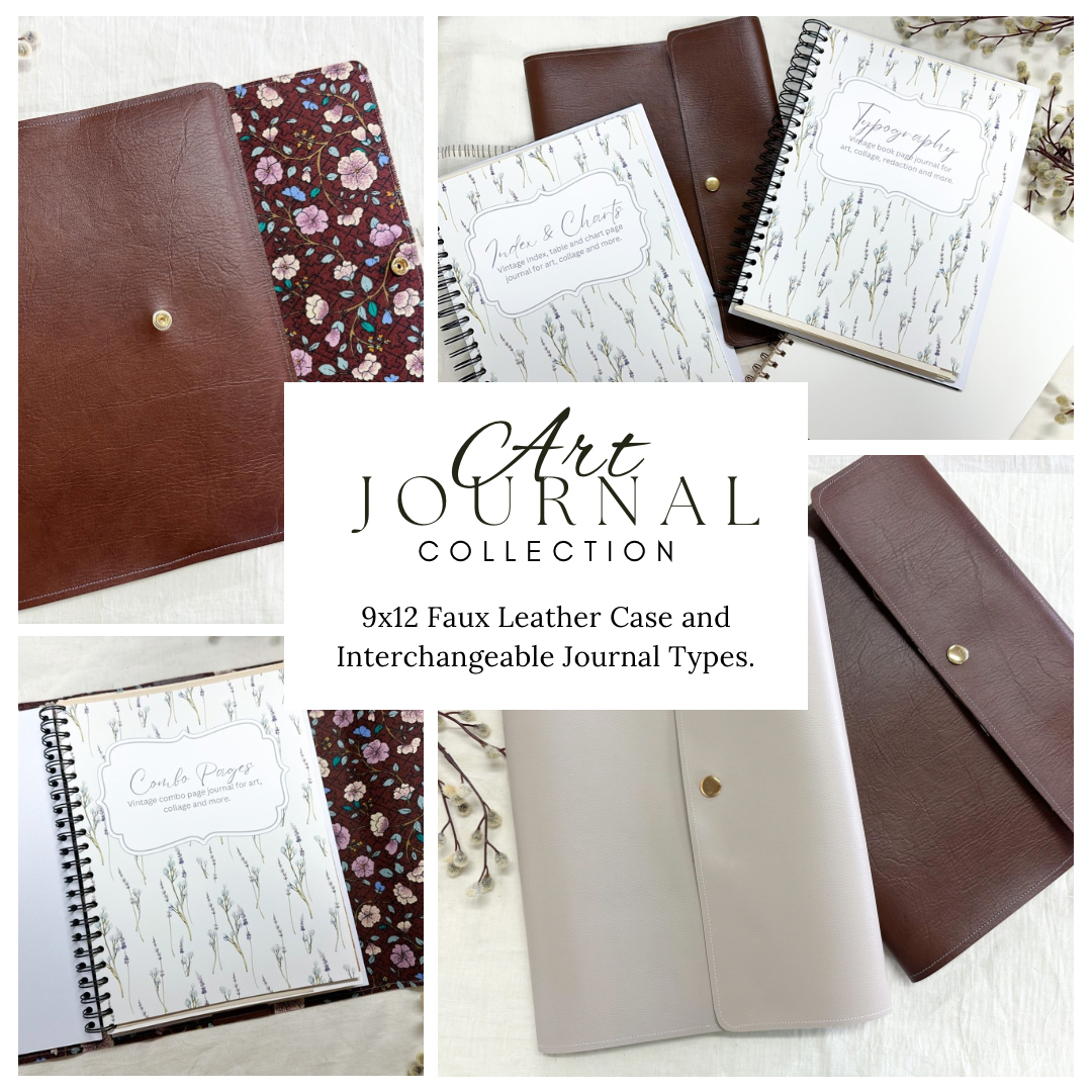 Blank Journal with Wood Cover- 9x12 Interchangeable Journal Collection