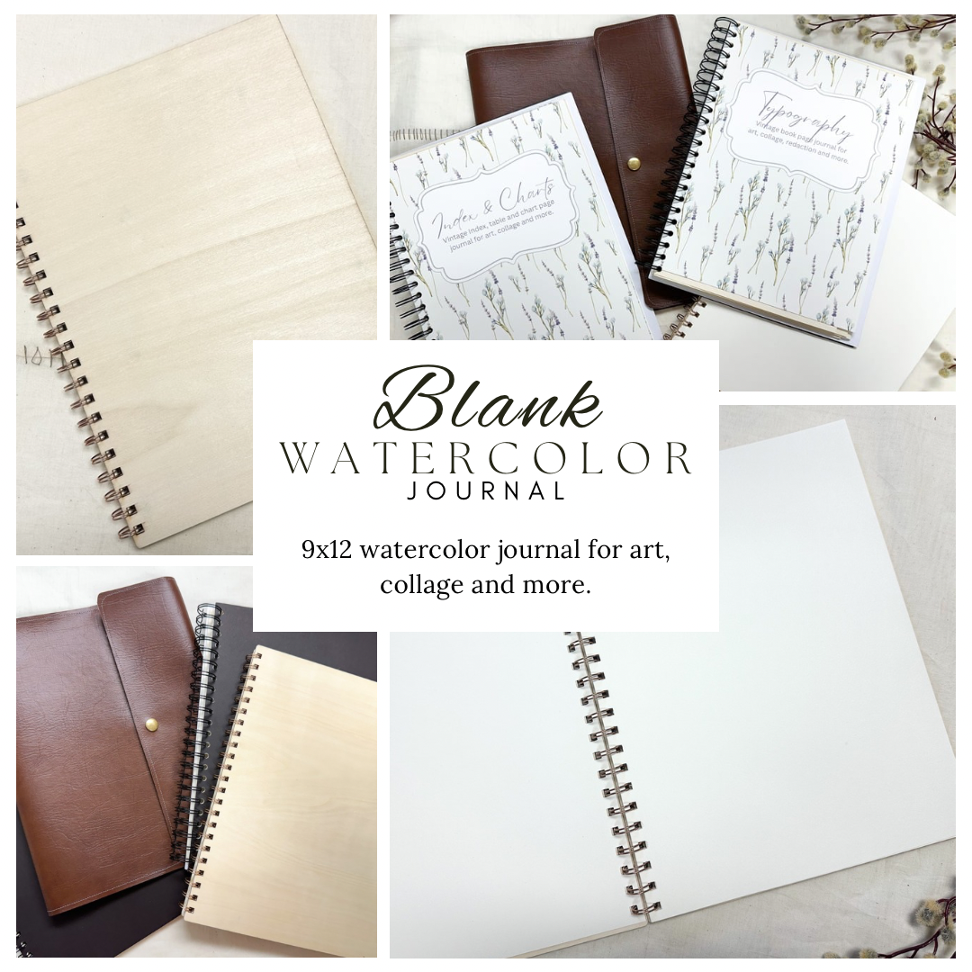 Blank Journal with Wood Cover- 9x12 Interchangeable Journal Collection